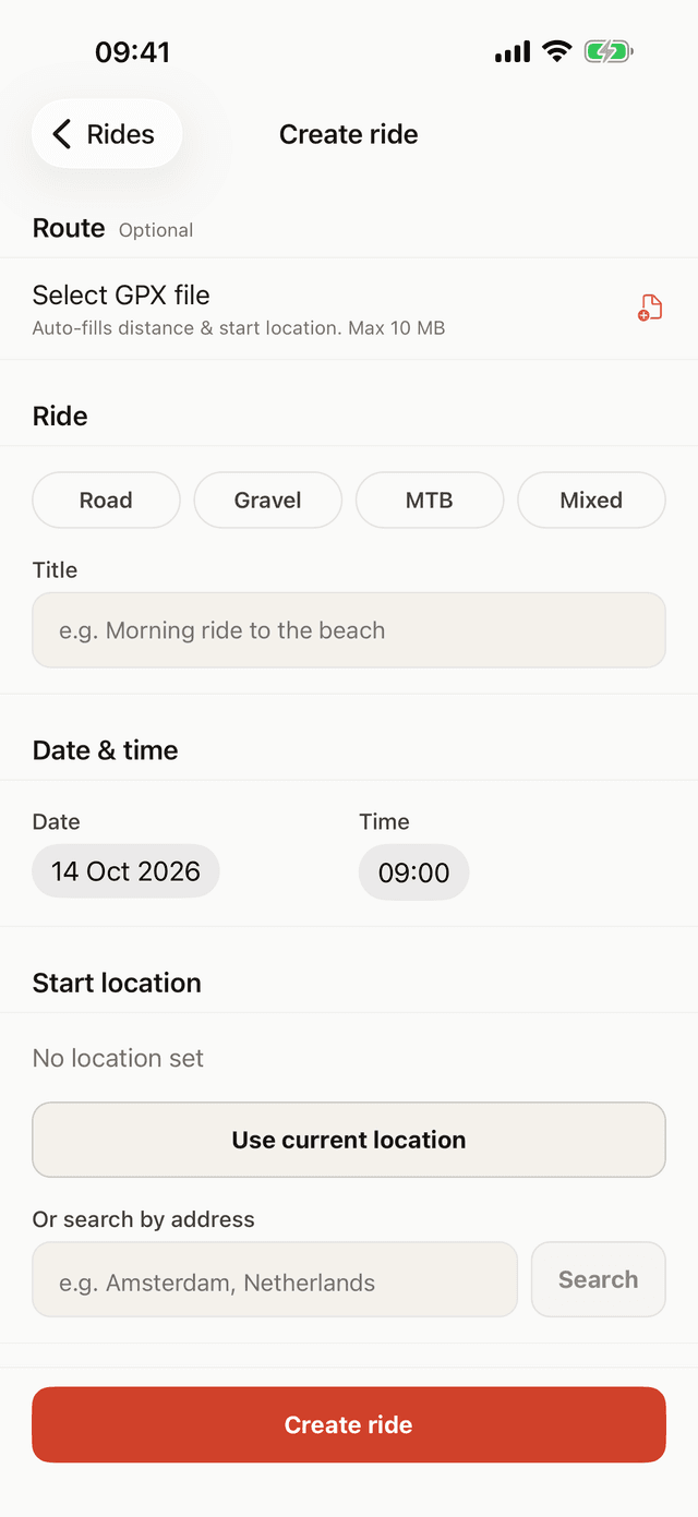 Draft-app — plan je eigen rit